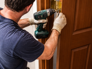 木製ドアの修理 【多賀町】